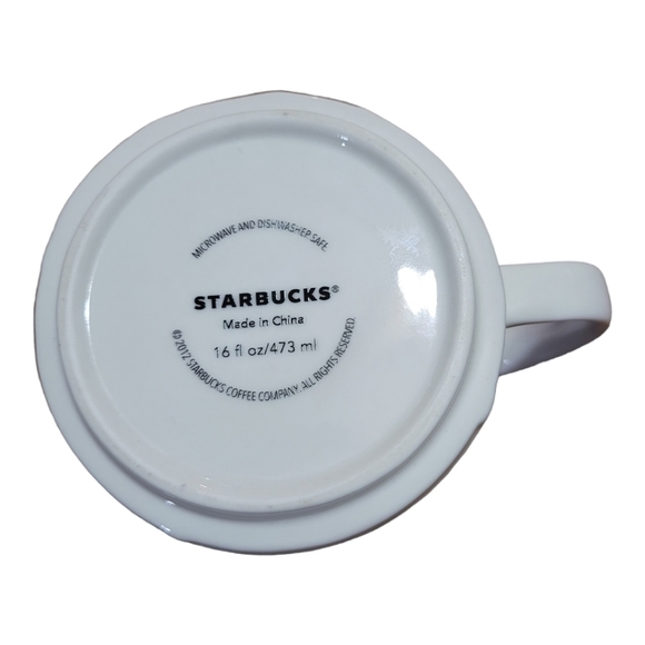 STARBUCKS 2012 BEJING BLUE WHITE SKYLINE RELIEF COFFEE MUG - Picture 2 of 2